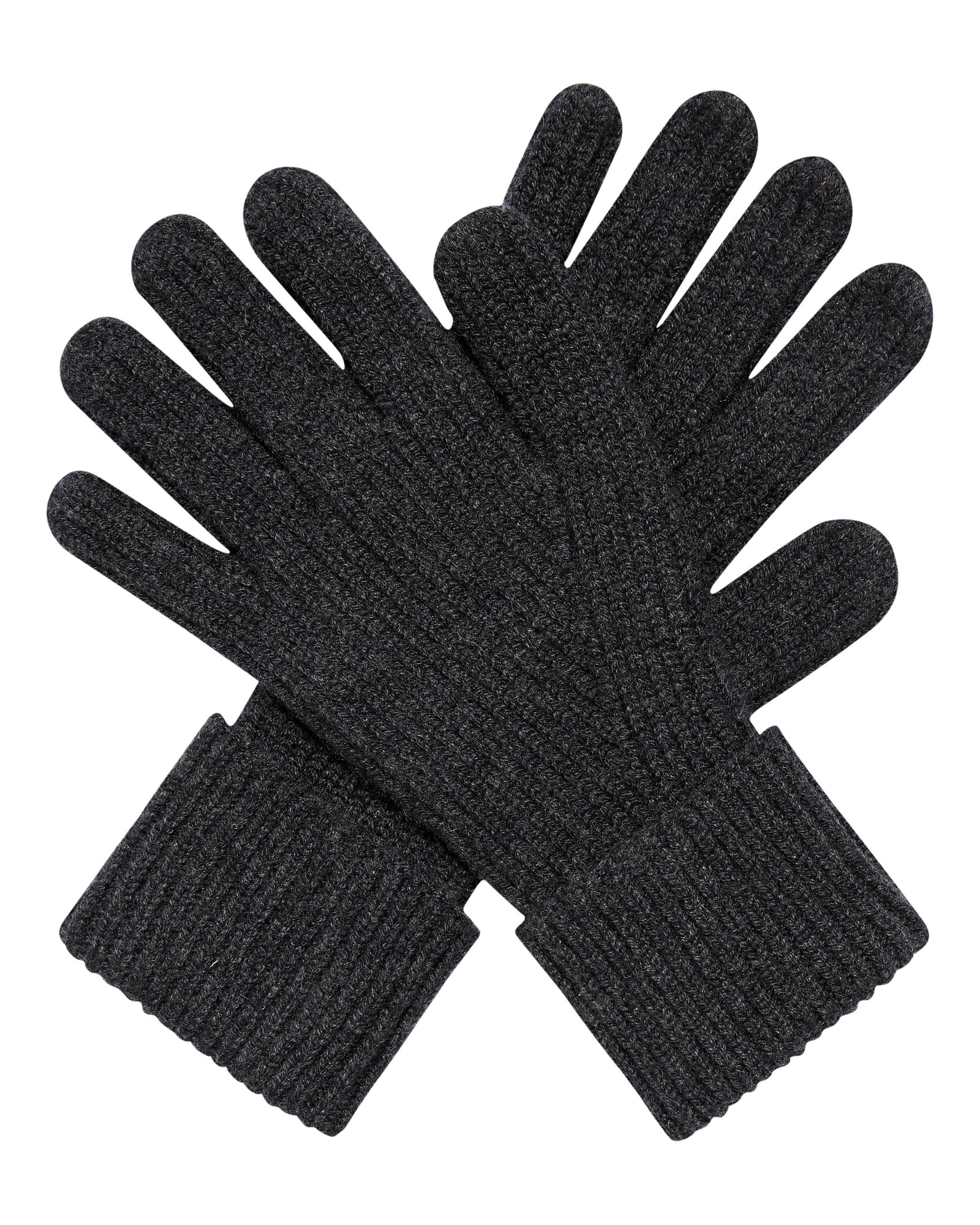 Men S Ribbed Cashmere Gloves Dark Grey