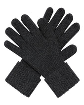 Men's Ribbed Cashmere Gloves Dark Charcoal Grey