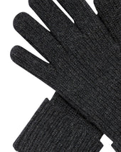 Men S Ribbed Cashmere Gloves Dark Grey