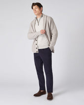 Men S Carnaby Half Zip Cashmere Jumper Pebble Grey