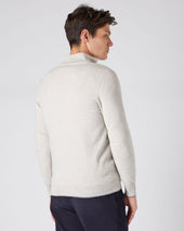 Men S Carnaby Half Zip Cashmere Jumper Pebble Grey