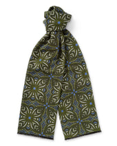 Green Geometric Brushed Silk Scarf
