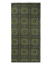Green Geometric Brushed Silk Scarf