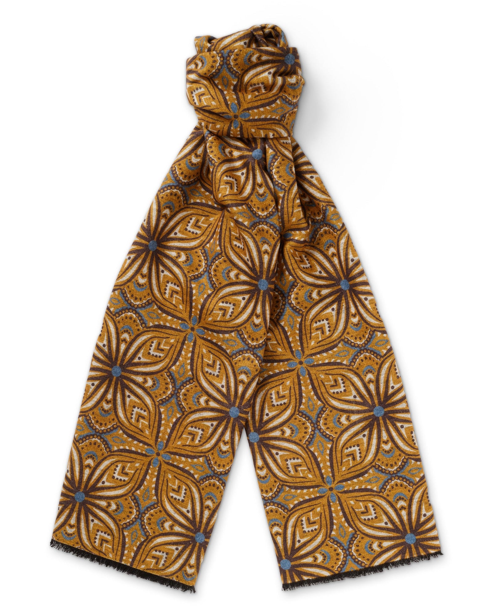 Geometric Brushed Silk Scarf