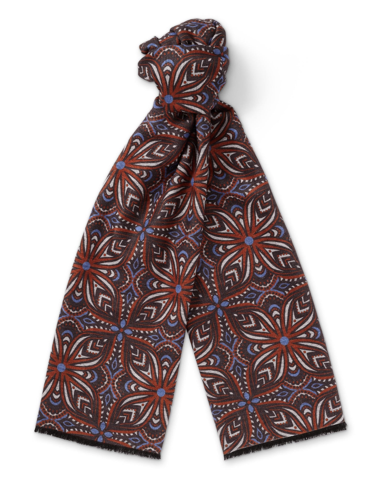 Geometric Brushed Silk Scarf