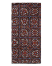Brown Geometric Brushed Silk Scarf