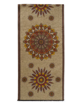 Oatmeal Floral Brushed Silk Scarf