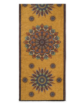 Mustard Floral Brushed Silk Scarf