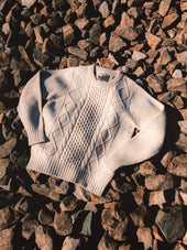 Aran Cable Knit in Cream Superfine Lambswool