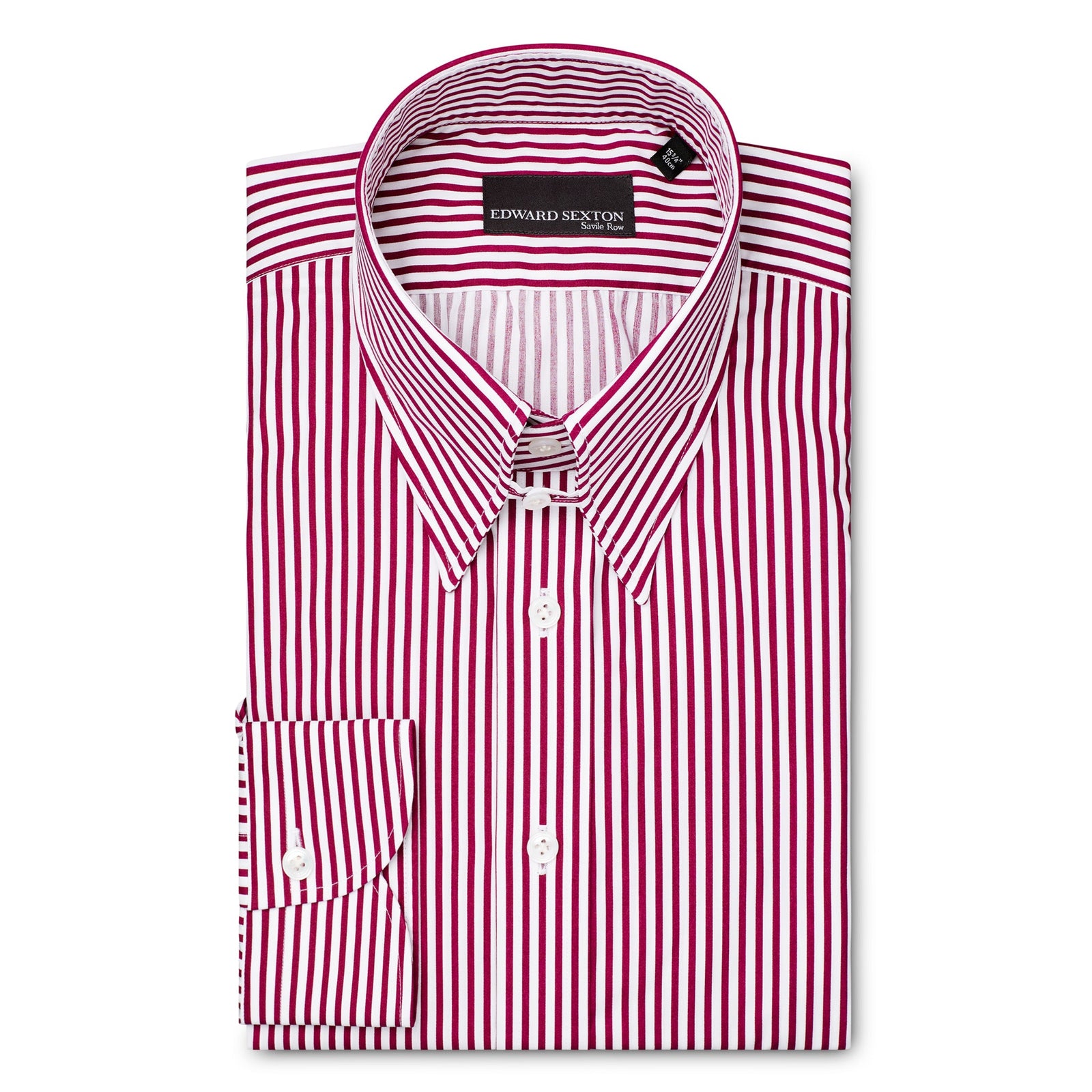 Maroon Stripe Tab Collar Shirt