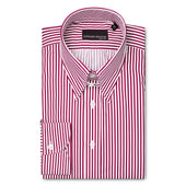 Maroon Stripe Tab Collar Shirt