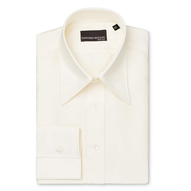 Off-White Sand Washed Silk Point Collar Shirt