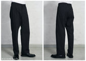 SUNE 28-32-2 | Classic Pleated Trousers | Black Pin