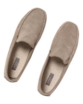 Unisex Suede Moccasin Taupe Brown