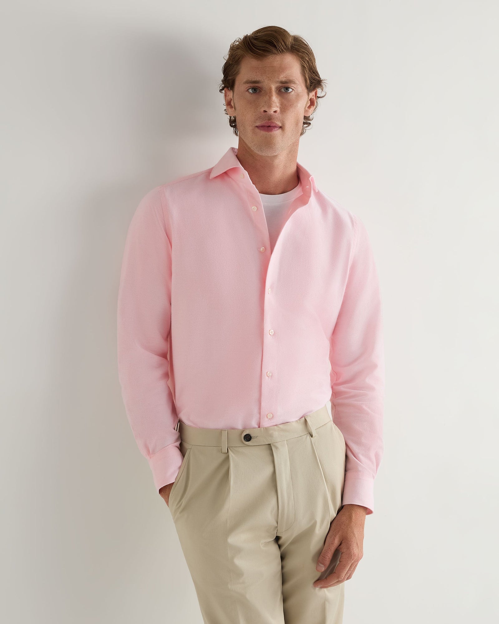 Men S Cannes Soft Cotton Flannel Shirt Pink