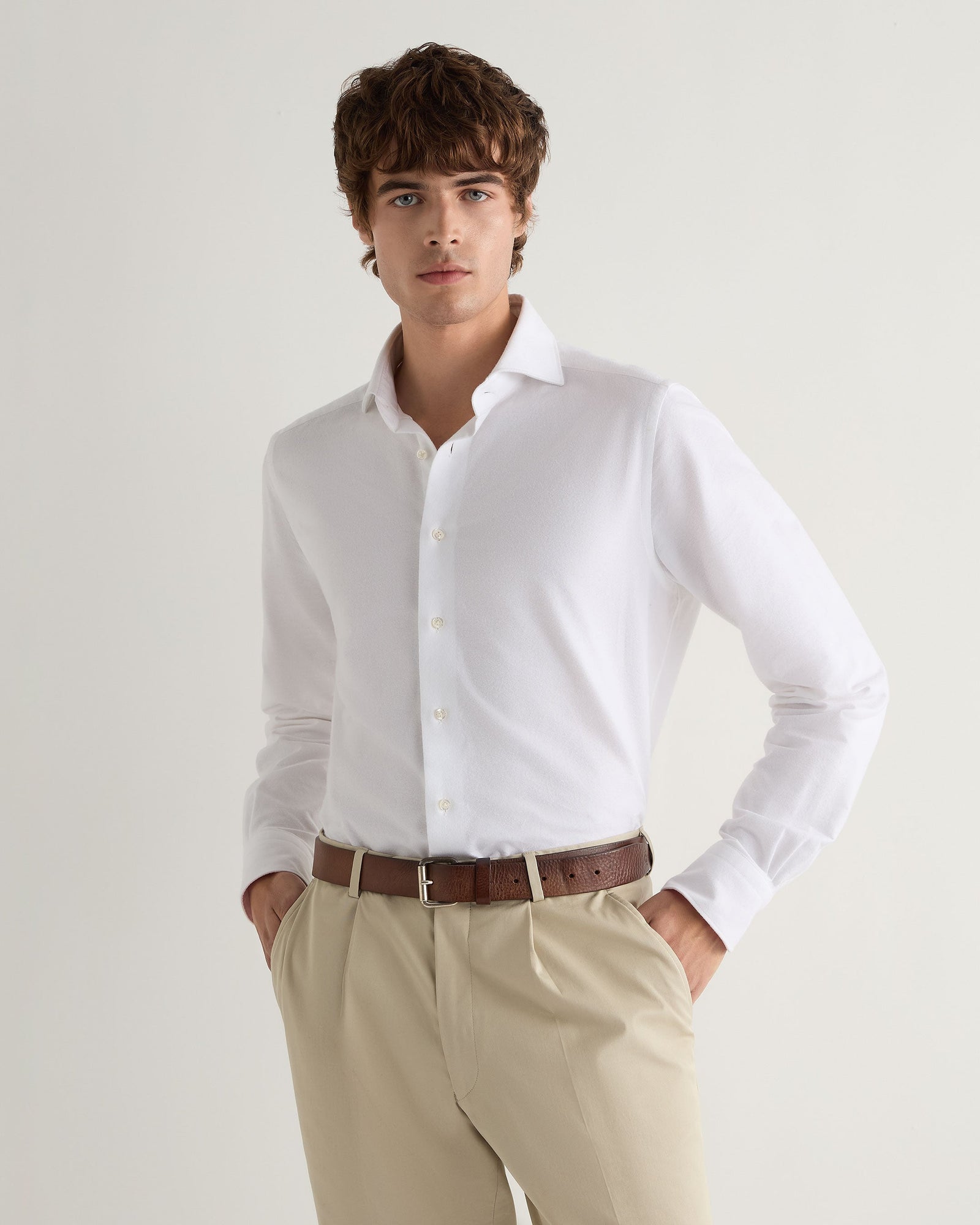 Men's Cannes Soft Cotton Flannel Shirt White