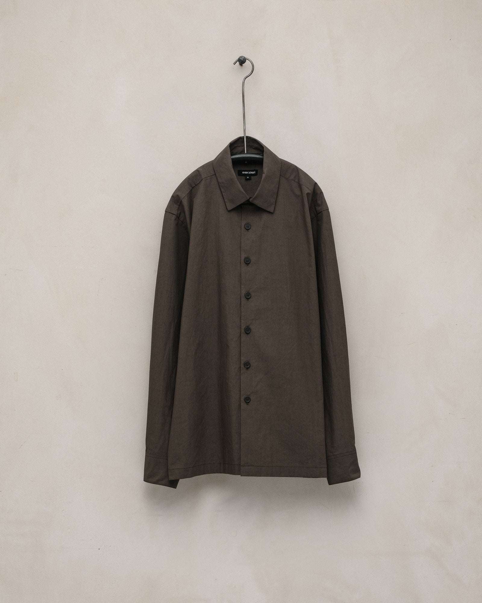 Flat Hem Shirt Organic Cotton Typewriter Anthracite