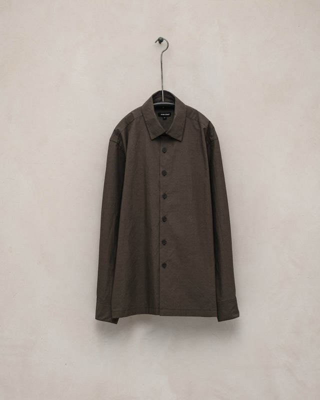 Flat Hem Shirt - Organic Cotton Typewriter, Anthracite