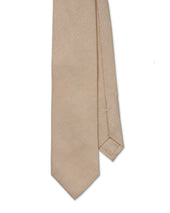 Cream Silk and Cotton Blend Tie
