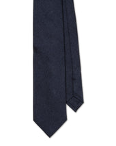 Navy Silk and Cotton Blend Tie