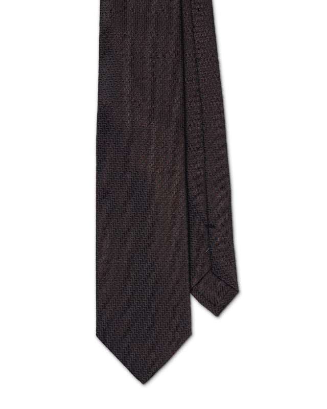 Brown Chevron Silk Tie