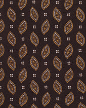 And Gold Print Silk Tie