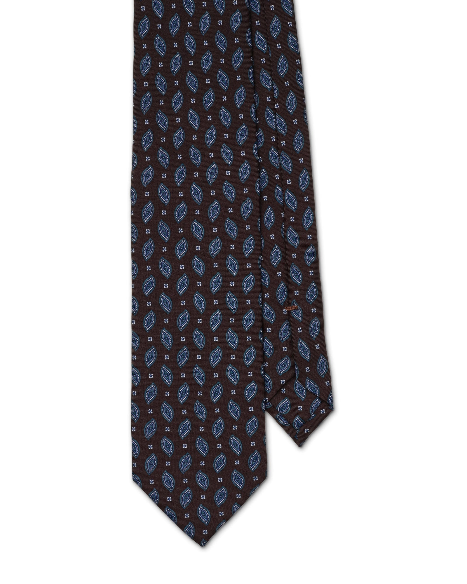 And Blue Print Silk Tie
