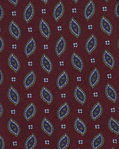 Red And Navy Print Silk Tie