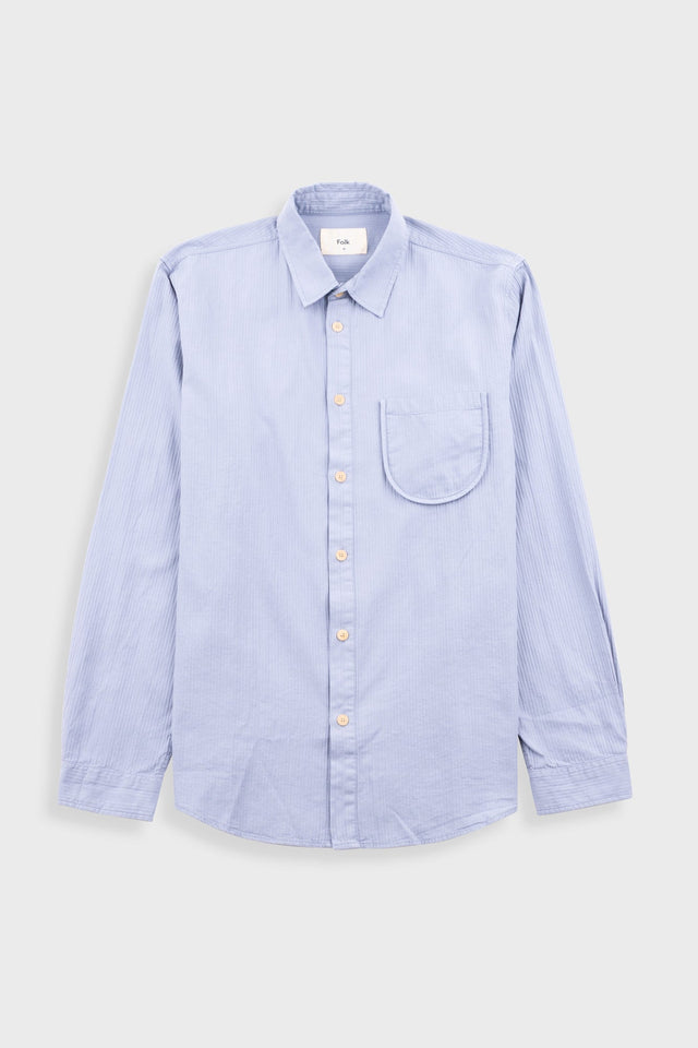 Herringbone Curve Shirt - Soft Blue