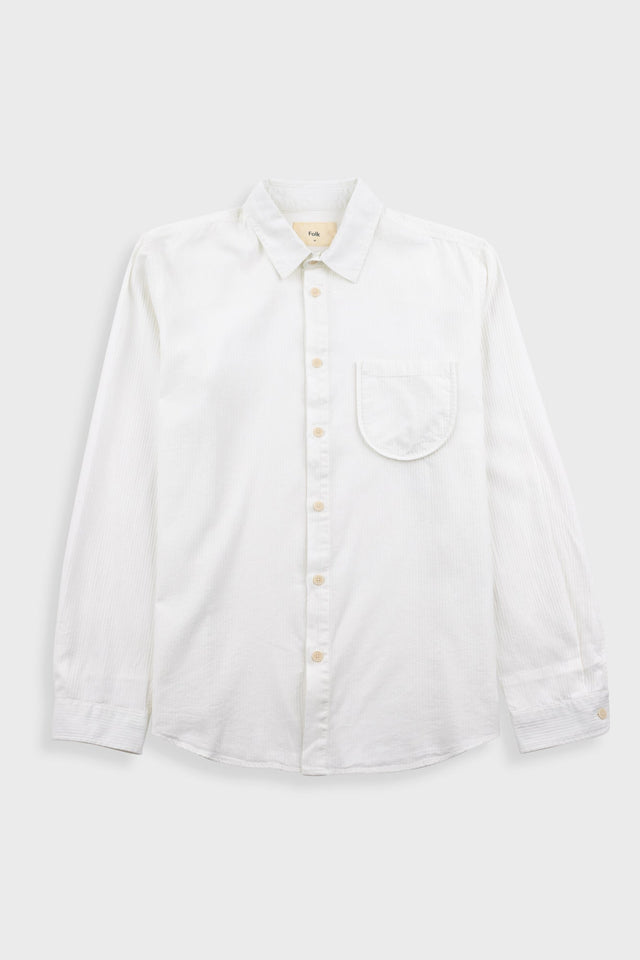 Herringbone Curve Shirt - Off White