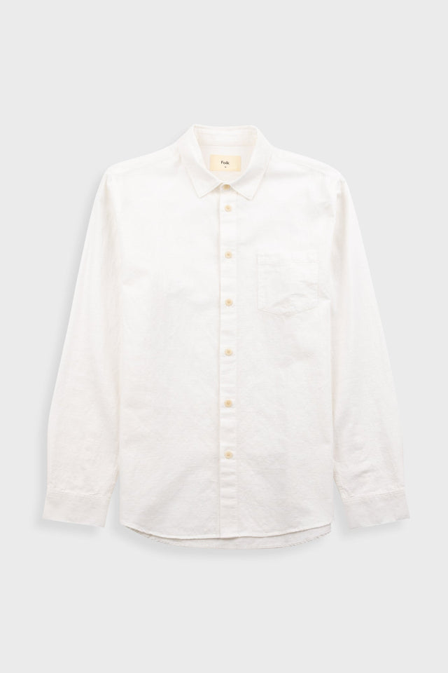 Relaxed Fit Shirt - Ecru Seersucker