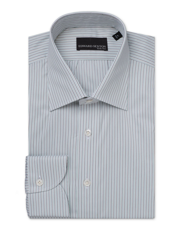 Green Multi Stripe Classic Collar Shirt