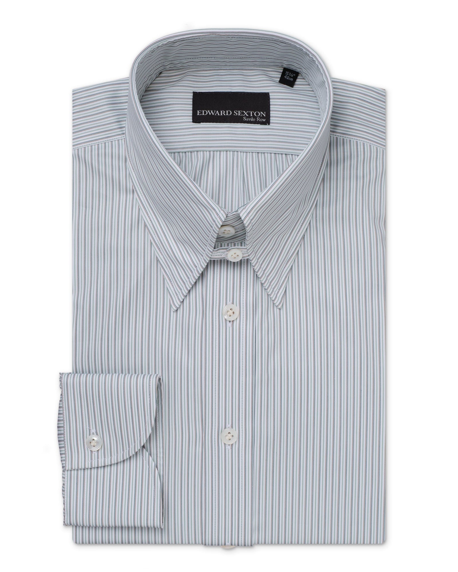 Green Multi Stripe Tab Collar Shirt