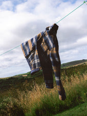 Haston Jacket in Navy Check Brushed Wool