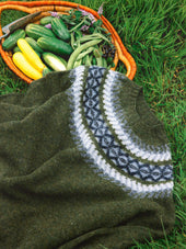 Yoke Fairisle Crew in Olive Brushed Pure Wool