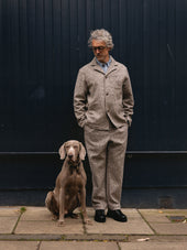 Stac Blazer in Taupe Check Bonded Wool