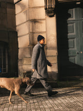 Dundas Overcoat in Grey Italian Wool Blend