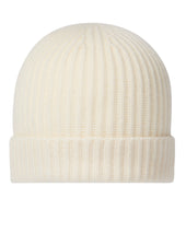 Unisex Ribbed Cashmere Hat New Ivory White