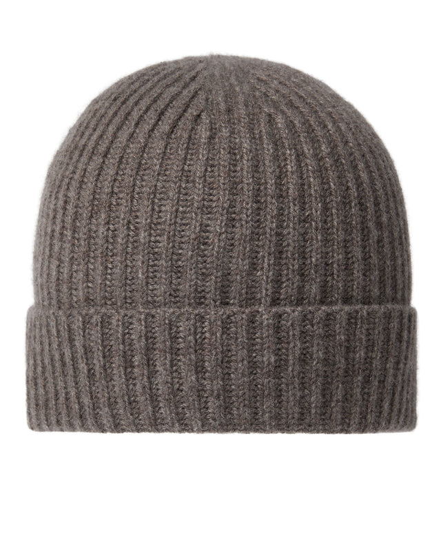 Unisex Ribbed Cashmere Hat Otter Brown