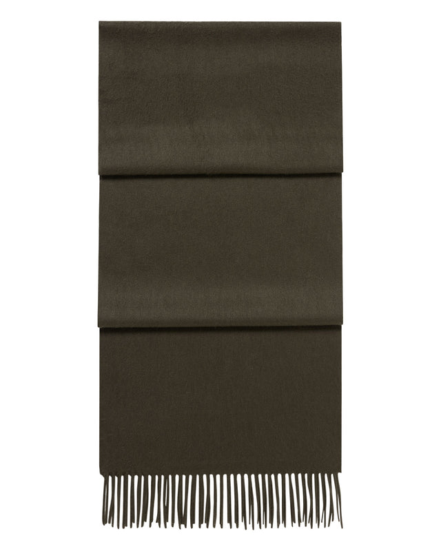 Unisex Large Woven Cashmere Scarf Arabica Khaki Green