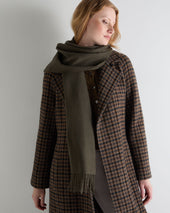 Unisex Large Woven Cashmere Scarf Arabica Khaki Green