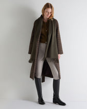 Unisex Large Woven Cashmere Scarf Arabica Khaki Green