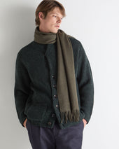 Unisex Large Woven Cashmere Scarf Arabica Khaki Green
