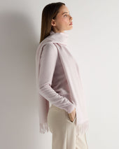 Unisex Large Woven Cashmere Scarf Chalk Pink