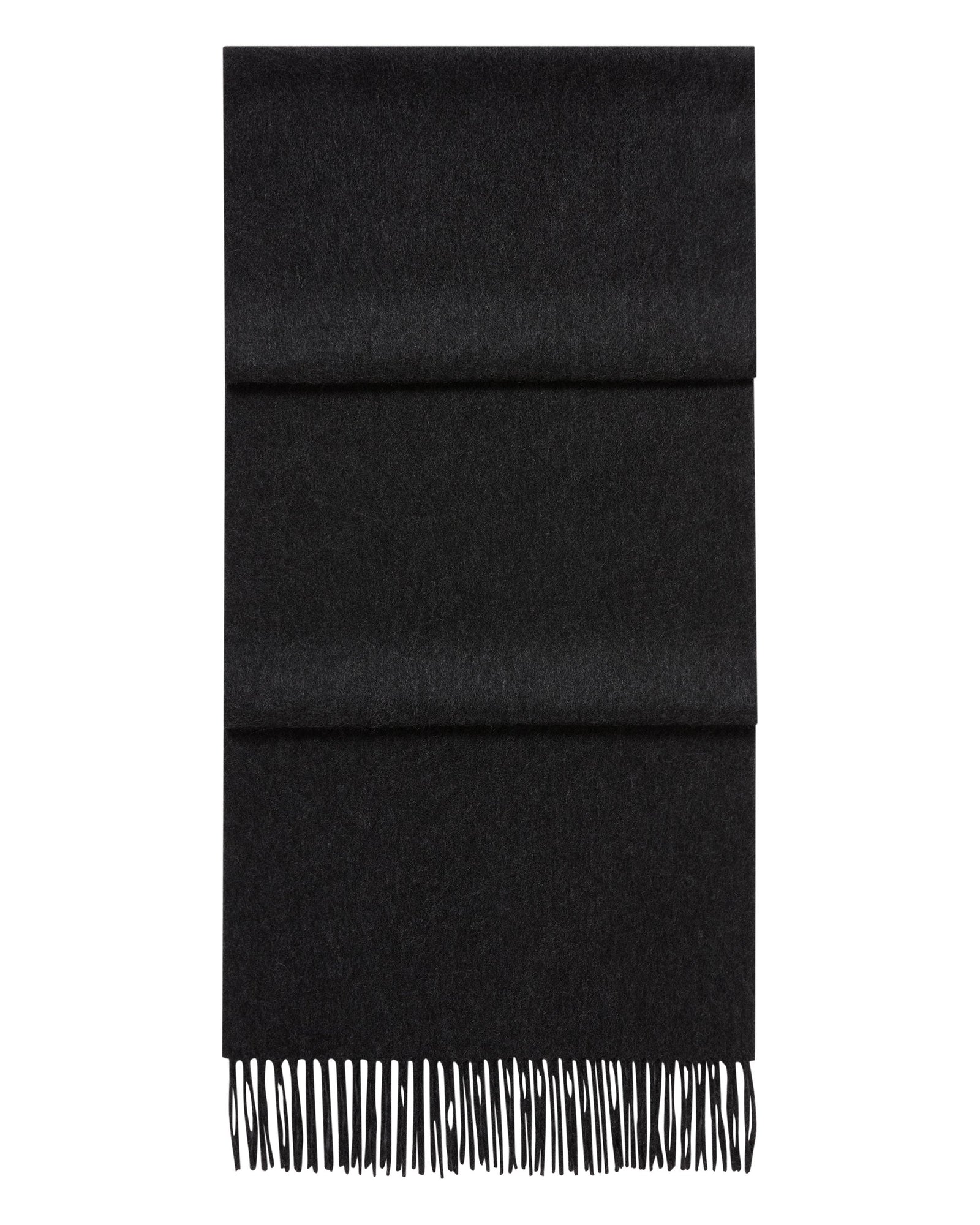 Unisex Large Woven Cashmere Scarf Deep Grey