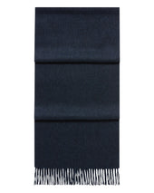 Unisex Large Woven Cashmere Scarf Indigo Blue