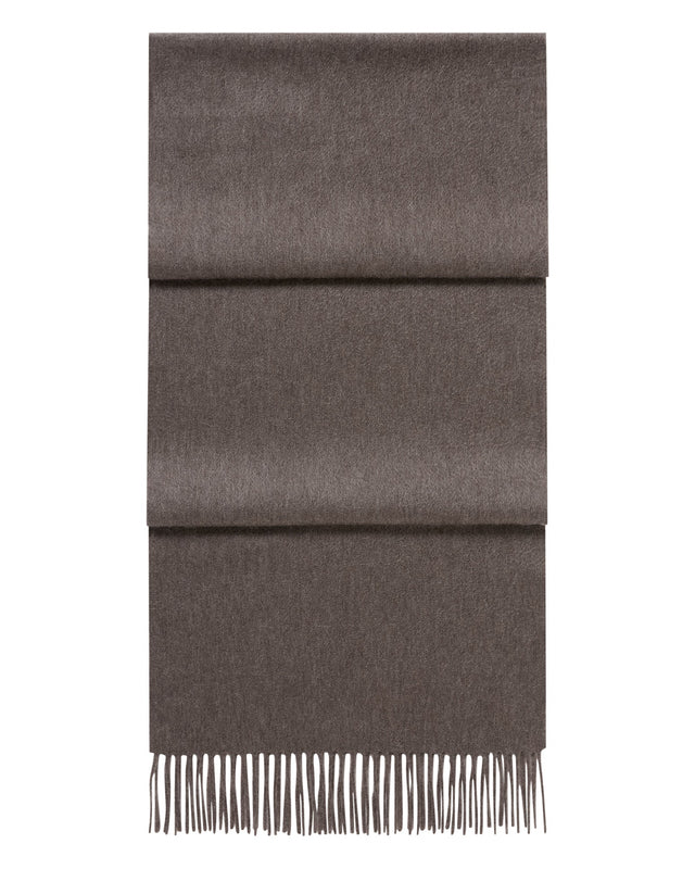 Unisex Large Woven Cashmere Scarf Otter Brown