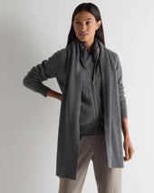 Unisex Short Ribbed Cashmere Scarf Elephant Grey