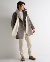 Unisex Short Ribbed Cashmere Scarf New White