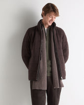 Unisex Short Ribbed Cashmere Scarf Otter Brown